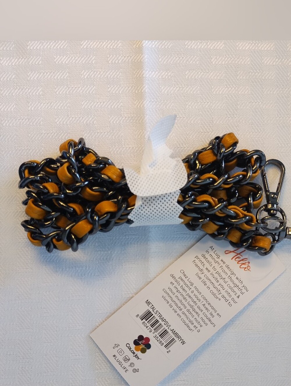 NWT Lug Vegan Leather Metal Strap in Amber Yellow💥